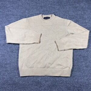 Vintage Abercrombie & Fitch Sweater Men's L Tan Cotton Knit Crewneck Long Sleeve